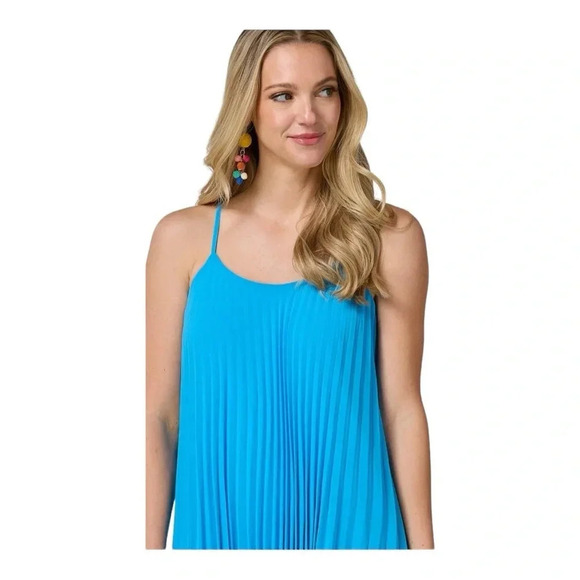 💙 HOLLISTER Pleated Teal‎ Cami Top NWT Medium - Picture 1 of 6